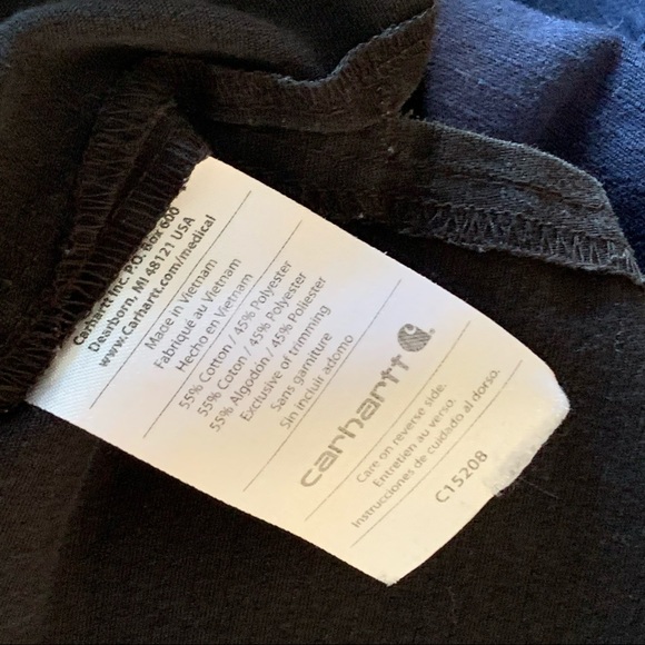 Men’s L / XL CARHARTT Ripstop Utility Scrub Tops C15208 Navy & Black Lot of 2 - Picture 14 of 14